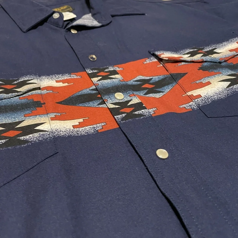Rustler Aztec print button down - Picture 2 of 3